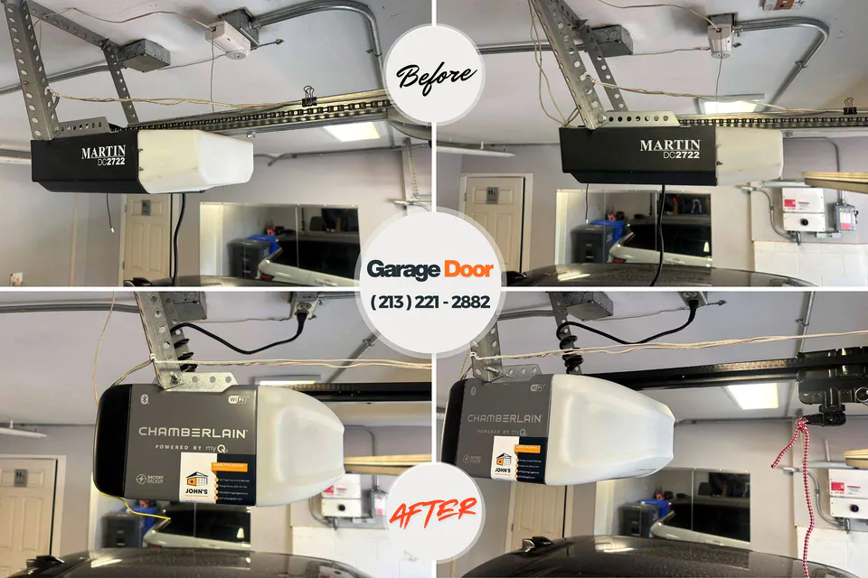 Before and after: garage door repair Succasunna, NJ
